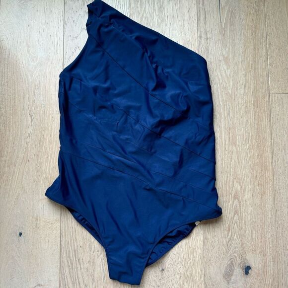 Summersalt Side Stroke Full Bum Coverage 1 Piece Swimsuit Size 22 Deep Sea Blue - Picture 3 of 12